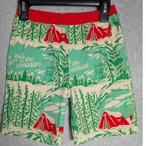 Magellan Outdoors Boys Christmas Camping Swim Trunks Size 7 Tis The Season